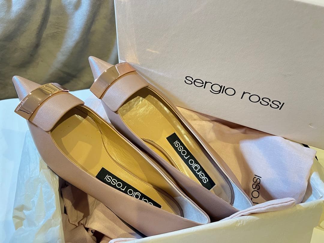 【新品】sergio rossi ポインテッドトゥ フラットシューズ 36.5