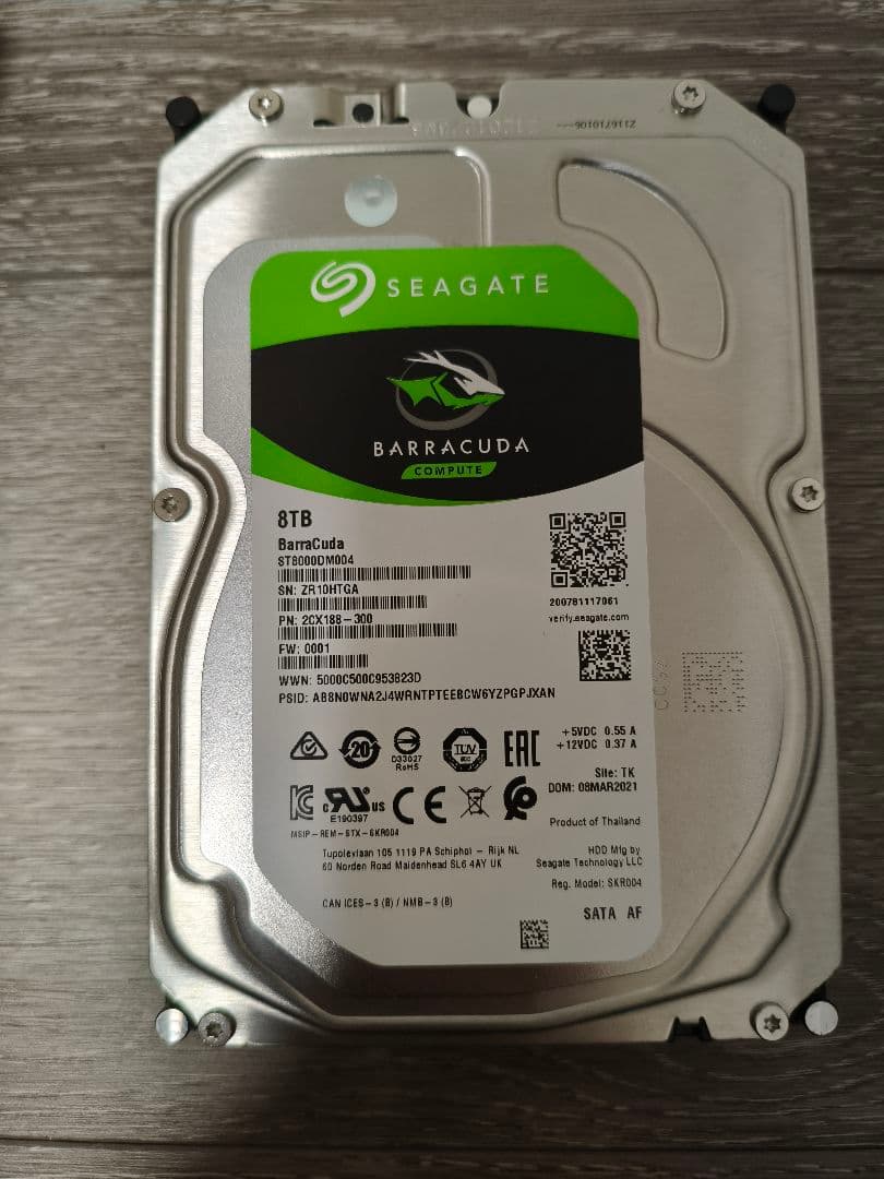 内蔵型ハードディスクドライブ 8TB HDD