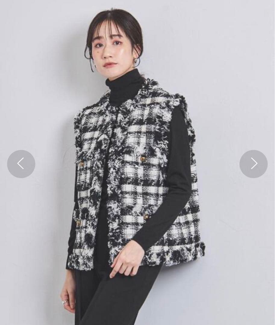 ユナイテッドアローズ　チェックツイードベスト