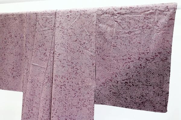 ★専用★美品 訪問着 紅藤色 縮緬地 枝葉 身丈165cm 裄丈68cm お洒落