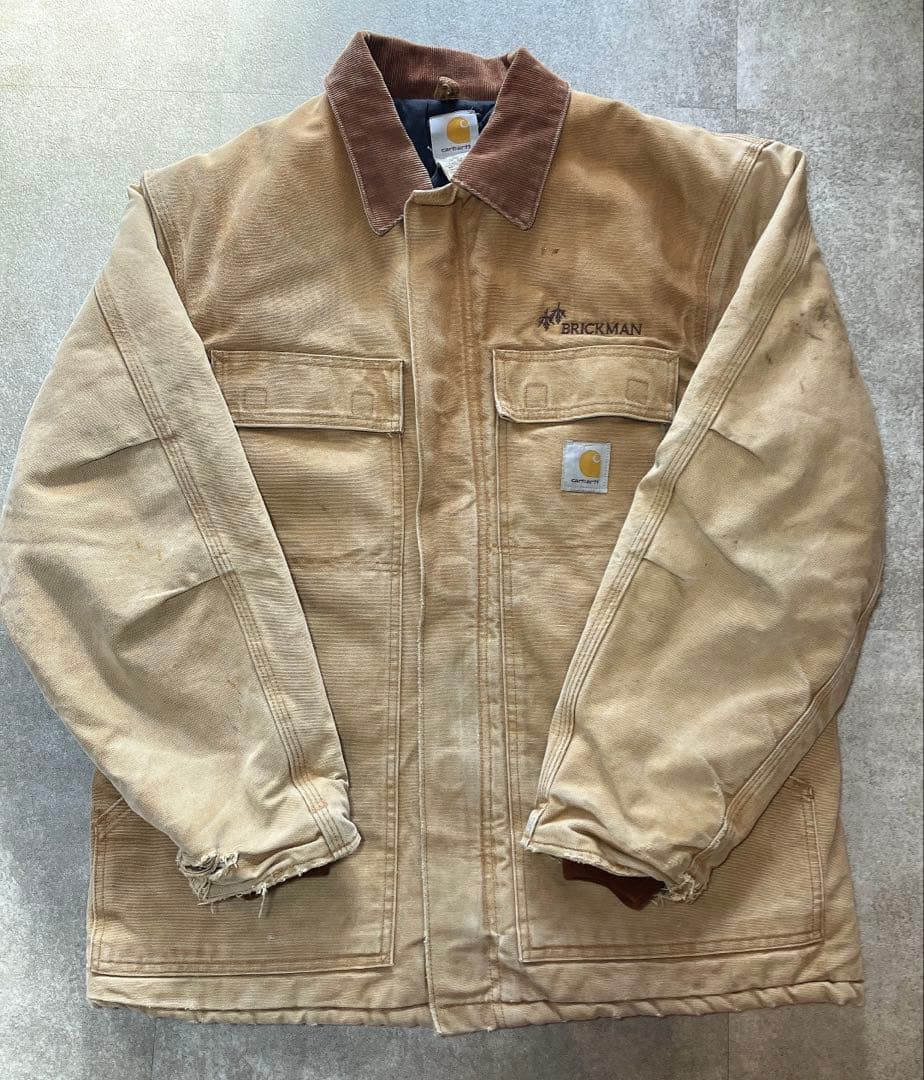 S*8様 Carhartt トラディショナルコート USA製 企業ロゴ フェード