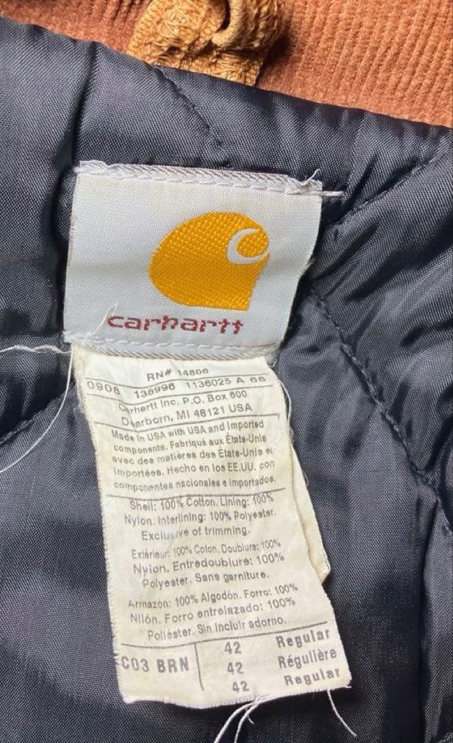 S*8様 Carhartt トラディショナルコート USA製 企業ロゴ フェード