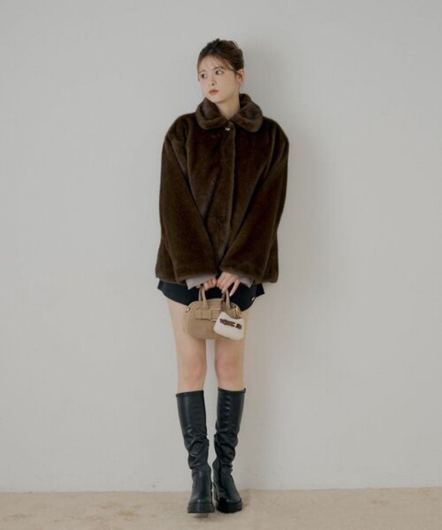 最終値下げ！【美品タグ付き】Chico ミディアム丈ファーコート