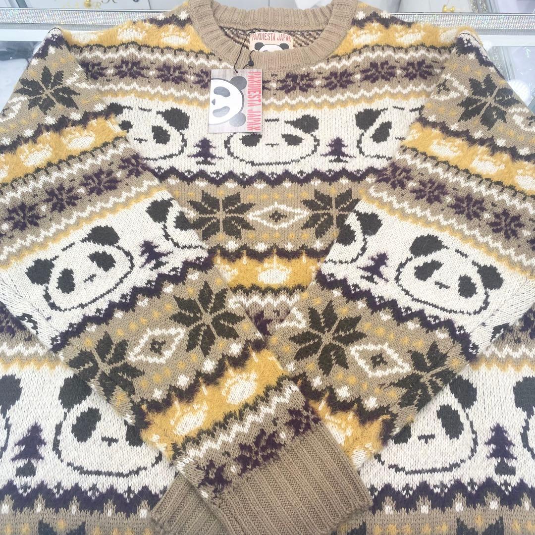 blue rose様専（73）パンディエスタ　パンダ柄 ニットセーター ブラウン