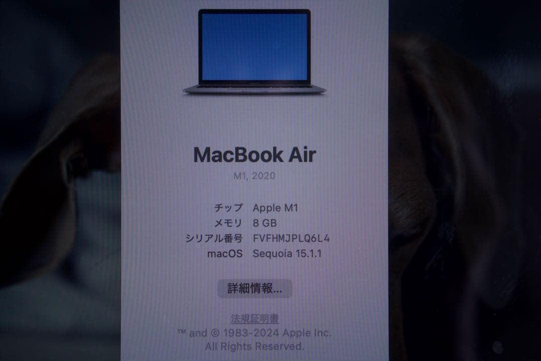 【美品】Apple MacBook Air M1 2020 8GB 256GB