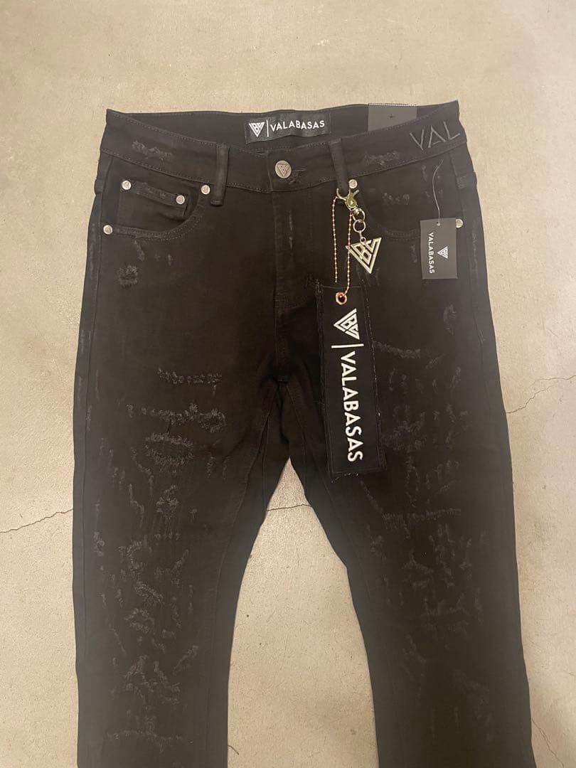 VALABASAS バラバサス フレアスキニーデニム ブラック 29