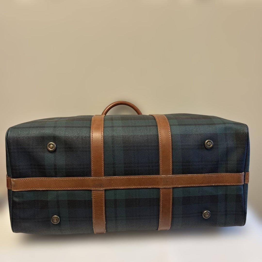 ラルフローレン レザーPVC 2way ブラックウォッチ ボストンバッグ　鍵付