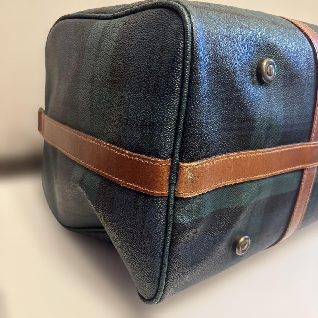 ラルフローレン レザーPVC 2way ブラックウォッチ ボストンバッグ　鍵付