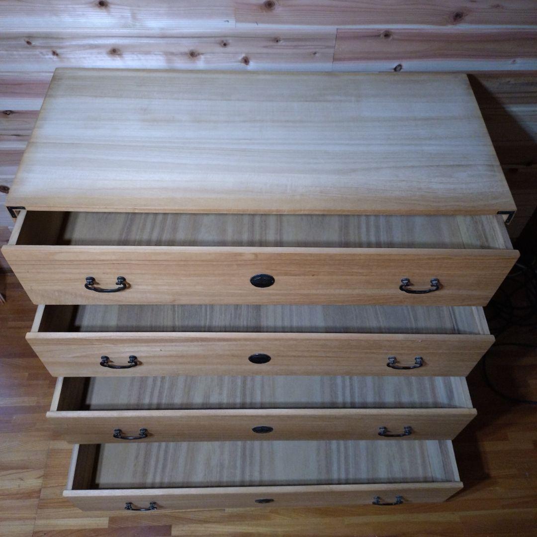 (美品)桐箪笥②下部　ナチュラルウッド 4段チェスト