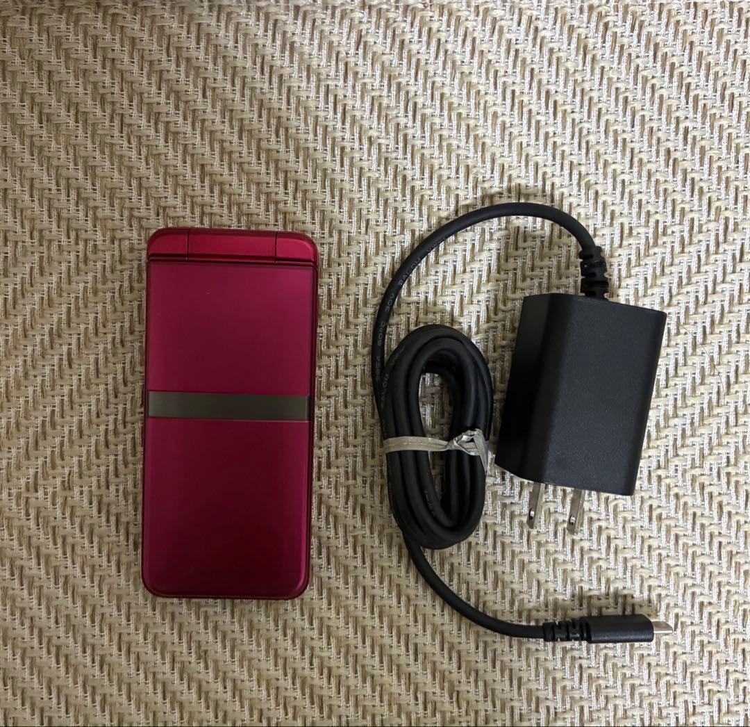 docomo DIGNO KY-42C 本体 レッド ガラホ 充電器付き