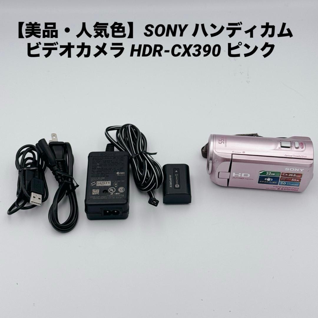 【美品・人気色】SONY ハンディカム ビデオカメラ HDR-CX390 ピンク