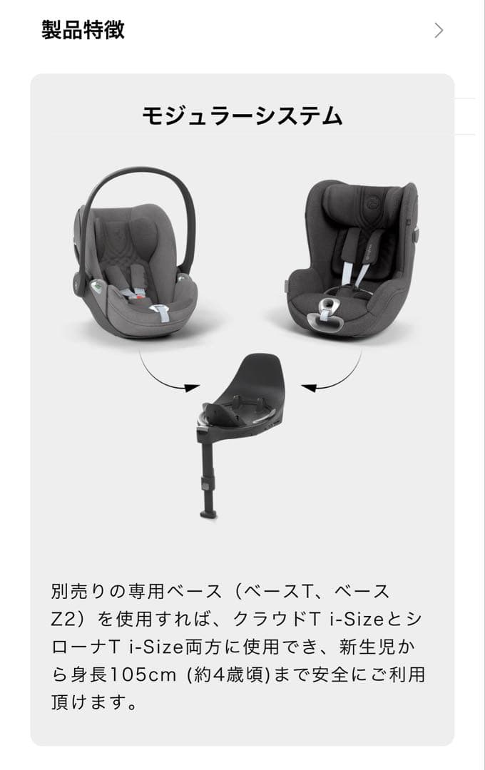 cybex クラウドT i-size & ベースT &リベル用アダプター