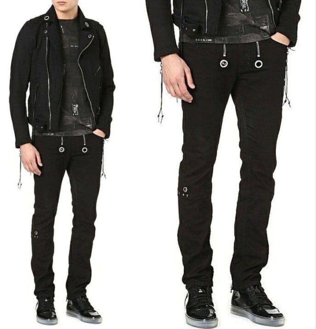 archive vkei DIESEL スカルロックブラックジョグジーンズ