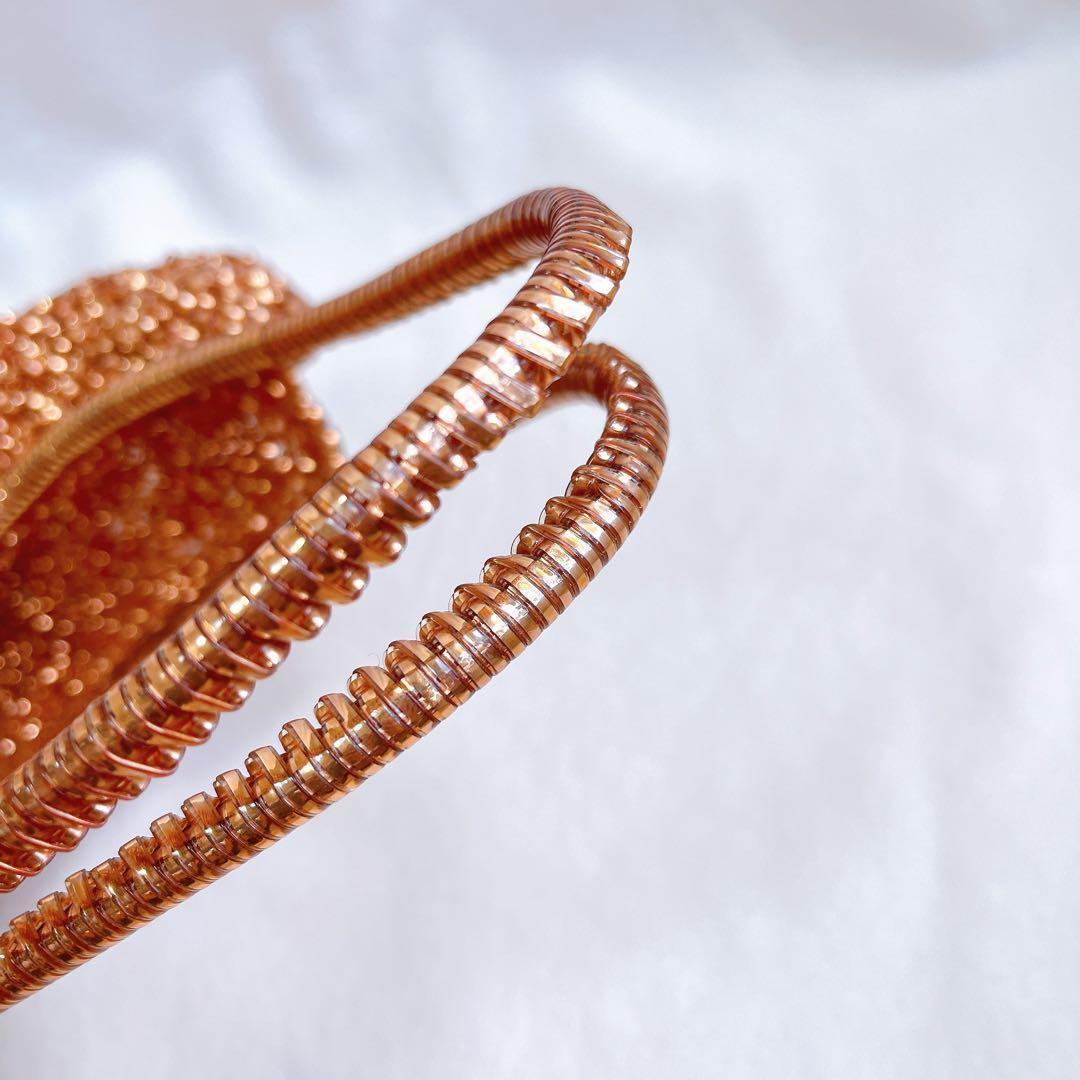 激レア アンテプリマ ワイヤー ハンドバッグ ピンクゴールド スタンダードレザー