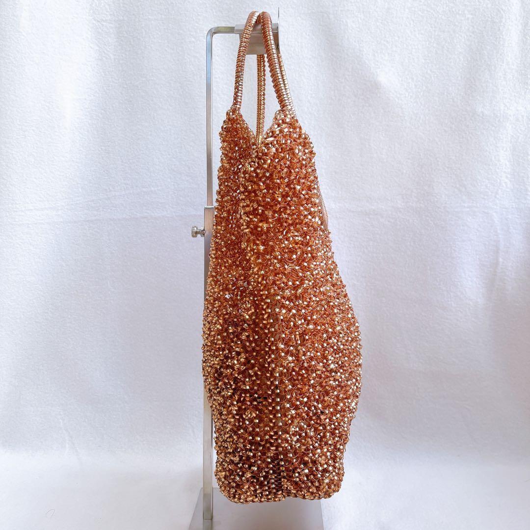 激レア アンテプリマ ワイヤー ハンドバッグ ピンクゴールド スタンダードレザー