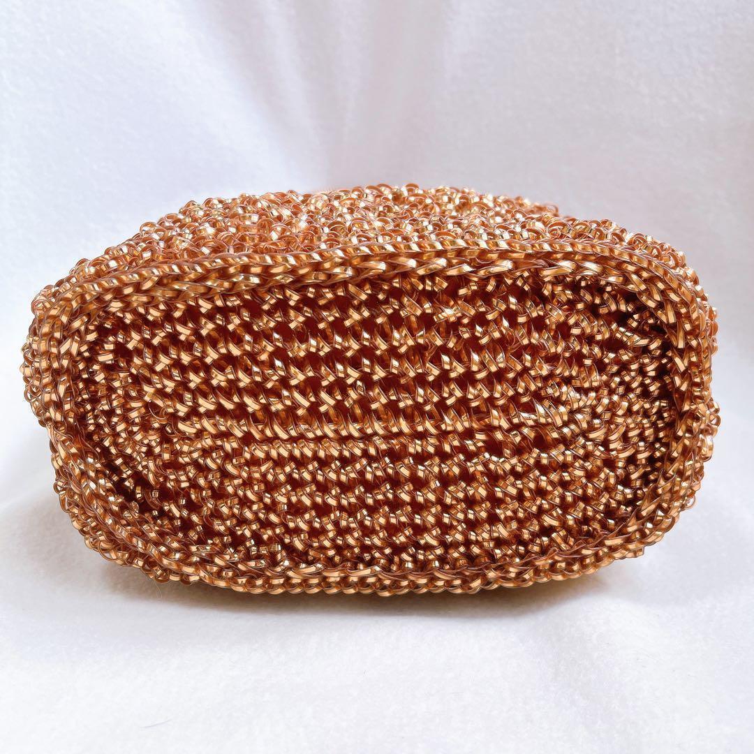 激レア アンテプリマ ワイヤー ハンドバッグ ピンクゴールド スタンダードレザー