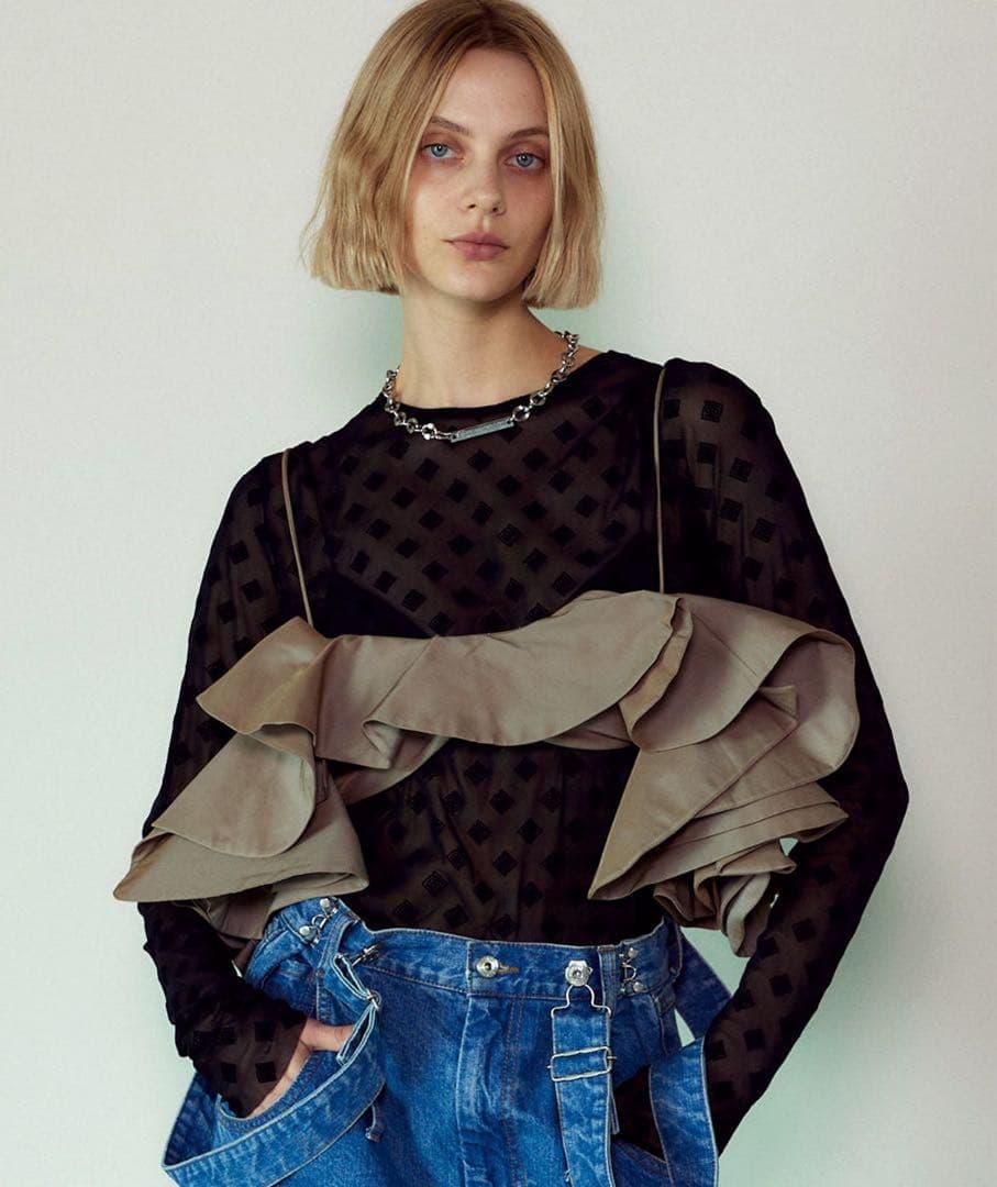 prank project マルチファブリックランダムラッフルトップ