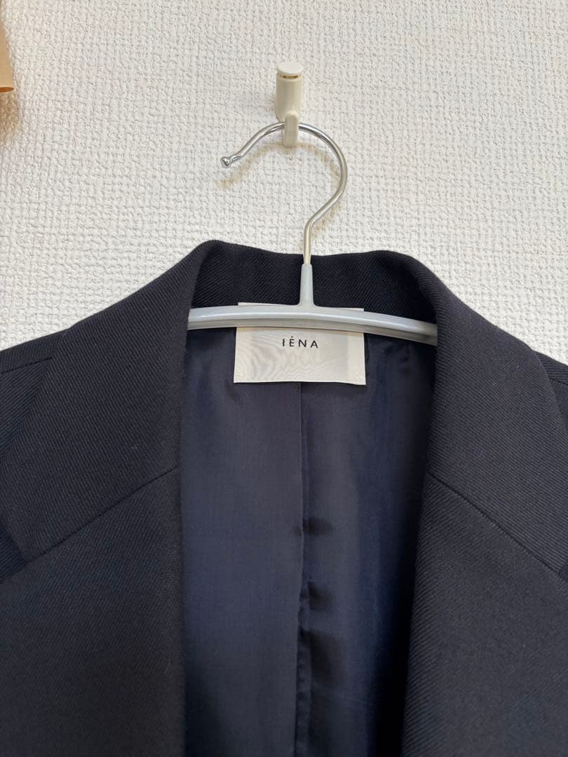 なっどだいなす 　IENA ウールサージ W前ジャケット 38　ネイビー