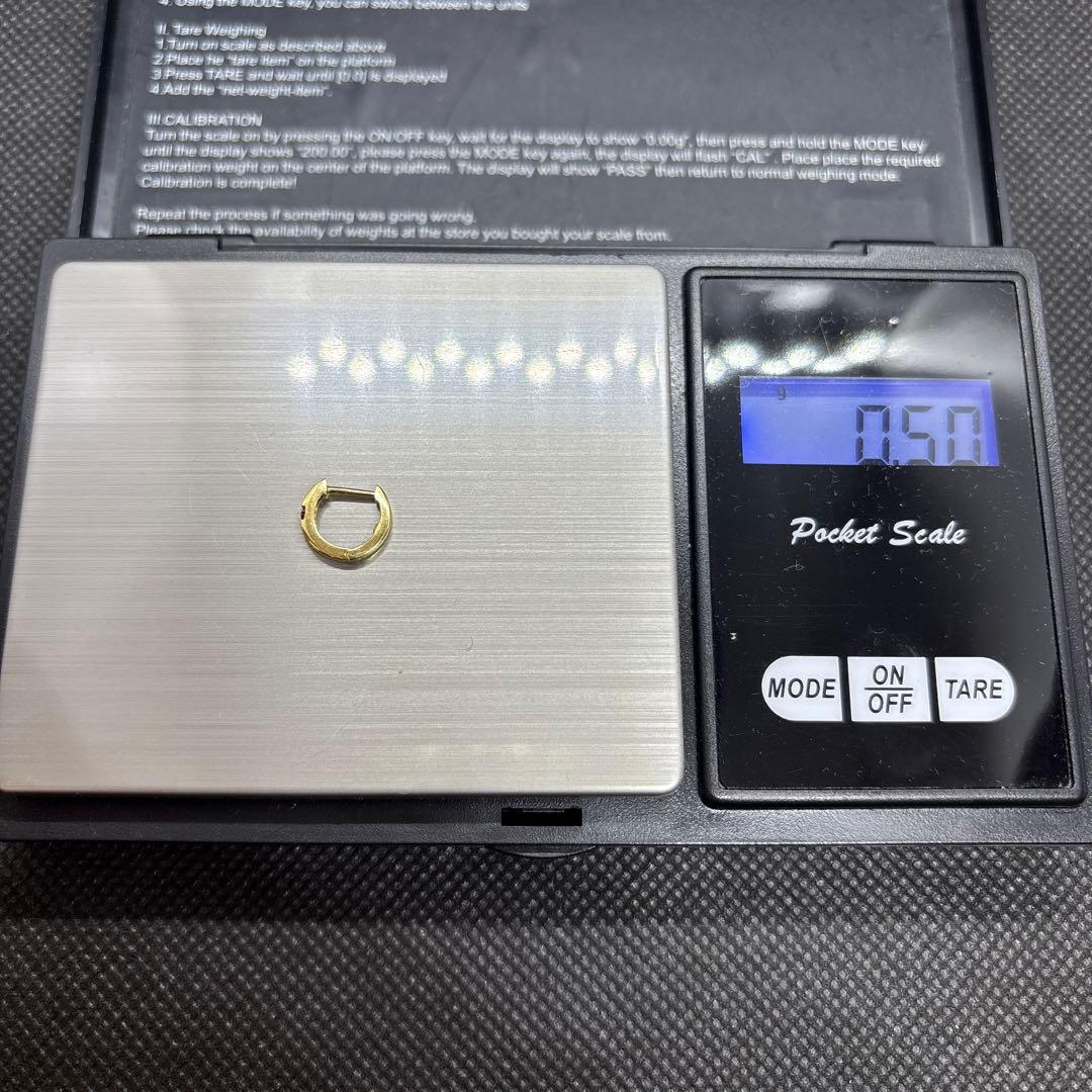 即決 K18 0.04 ゴールド ピアス 片耳のみ