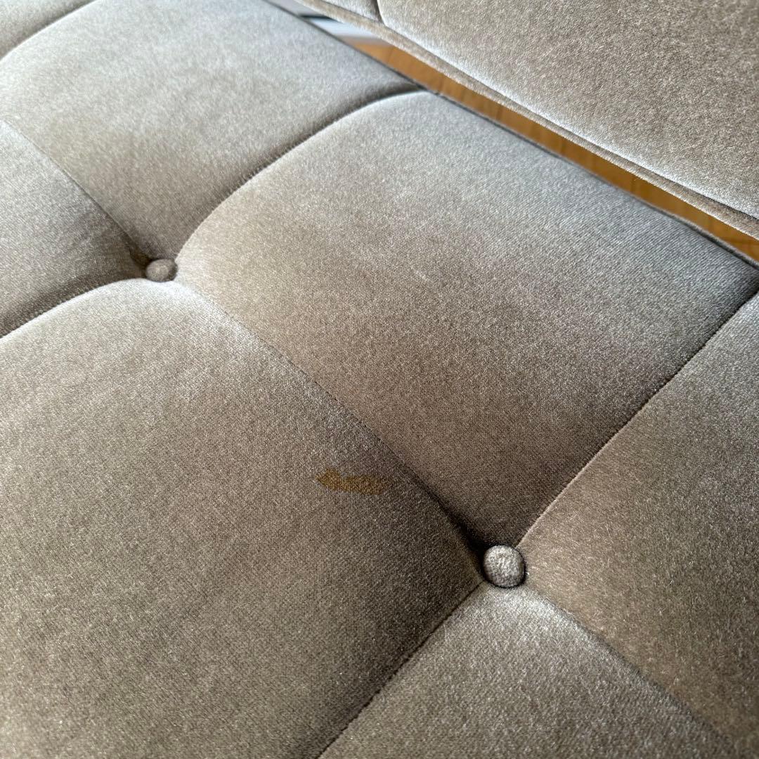 【直接引渡し希望】コンパクトモケットソファ ベンチ ラブソファ グレー