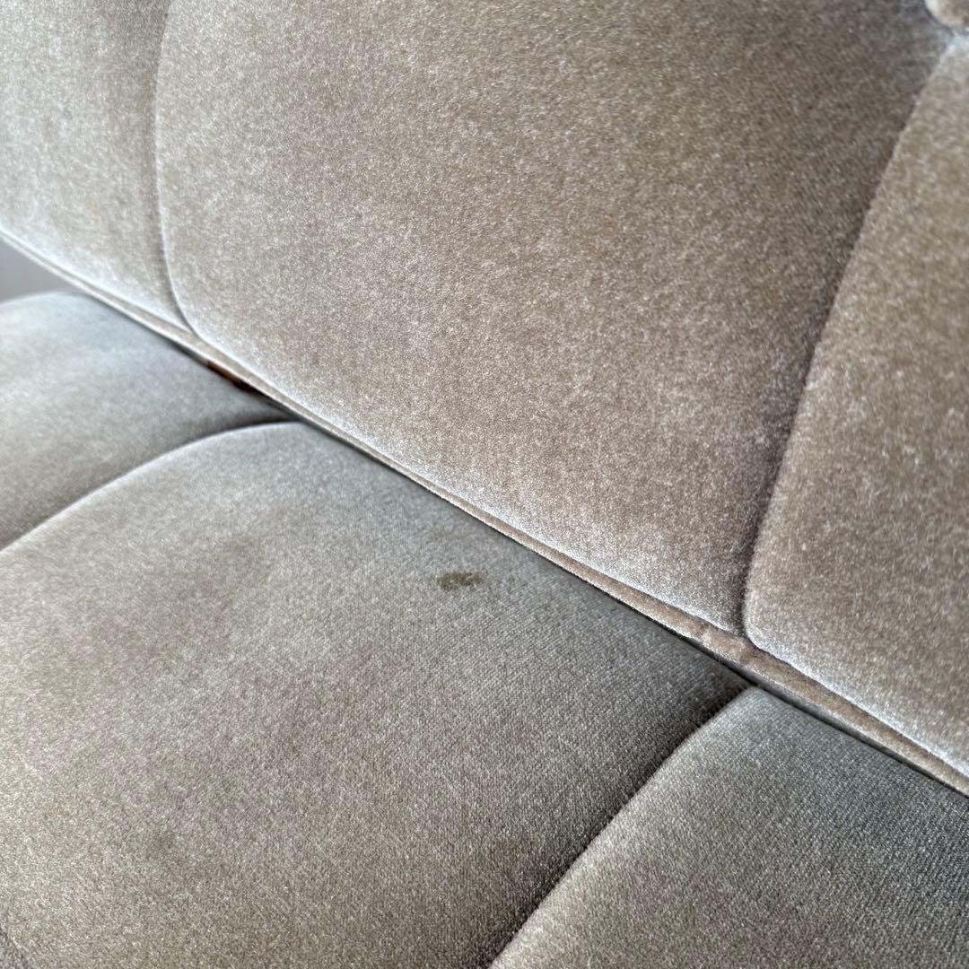 【直接引渡し希望】コンパクトモケットソファ ベンチ ラブソファ グレー