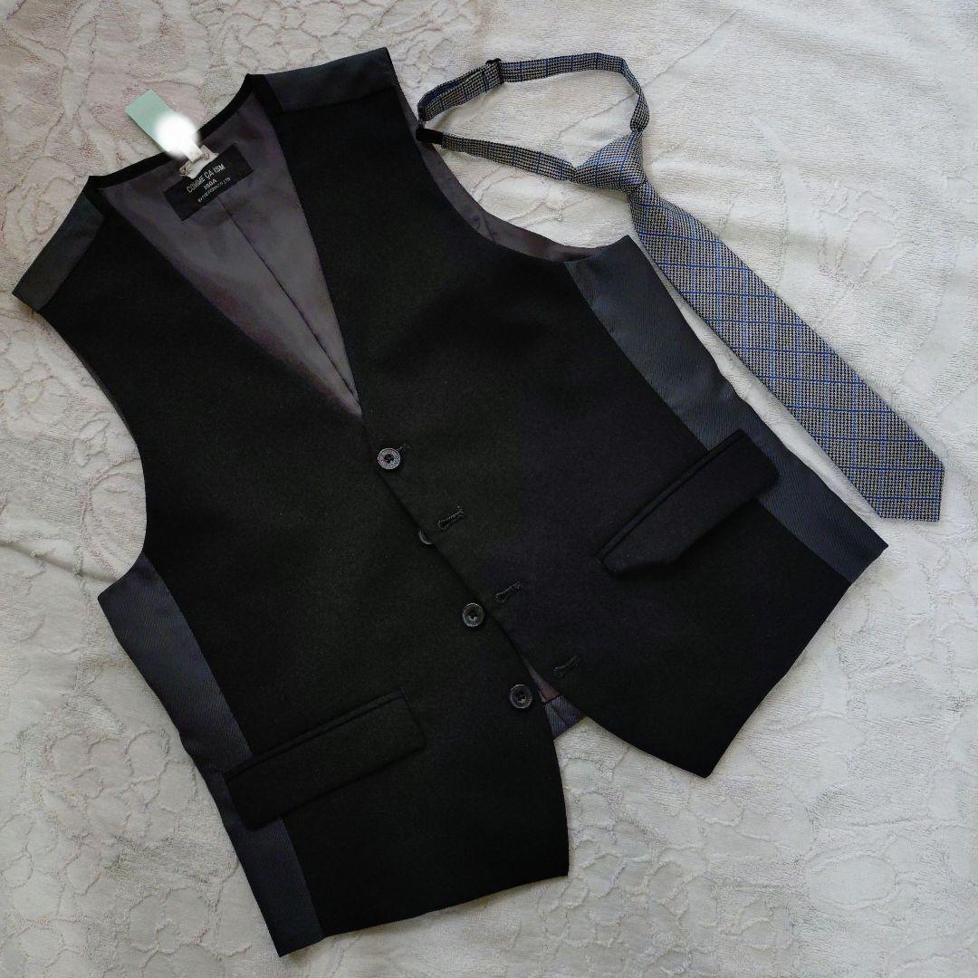 コムサイズム　スーツ　ネイビー チェック柄 160 男子