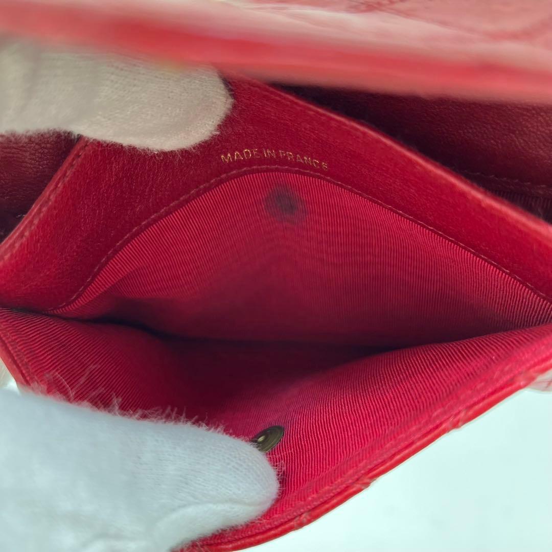 CHANEL ケース 小銭入れ ビコローレ ココマーク レッド レザー