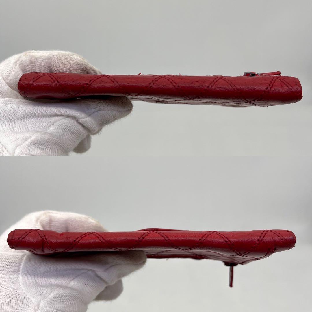 CHANEL ケース 小銭入れ ビコローレ ココマーク レッド レザー