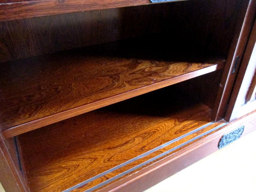 ★ 民芸家具 茶箪笥 茶棚 幅151.5cm 木製 水屋 箪笥 家具 食器棚