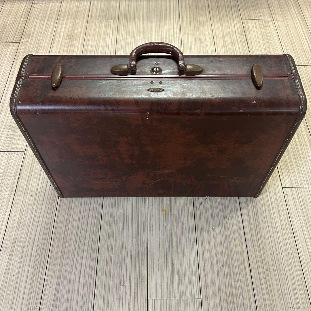 Samsonite ダークブラウン レザー スーツケース アメリカ ヴィンテージ