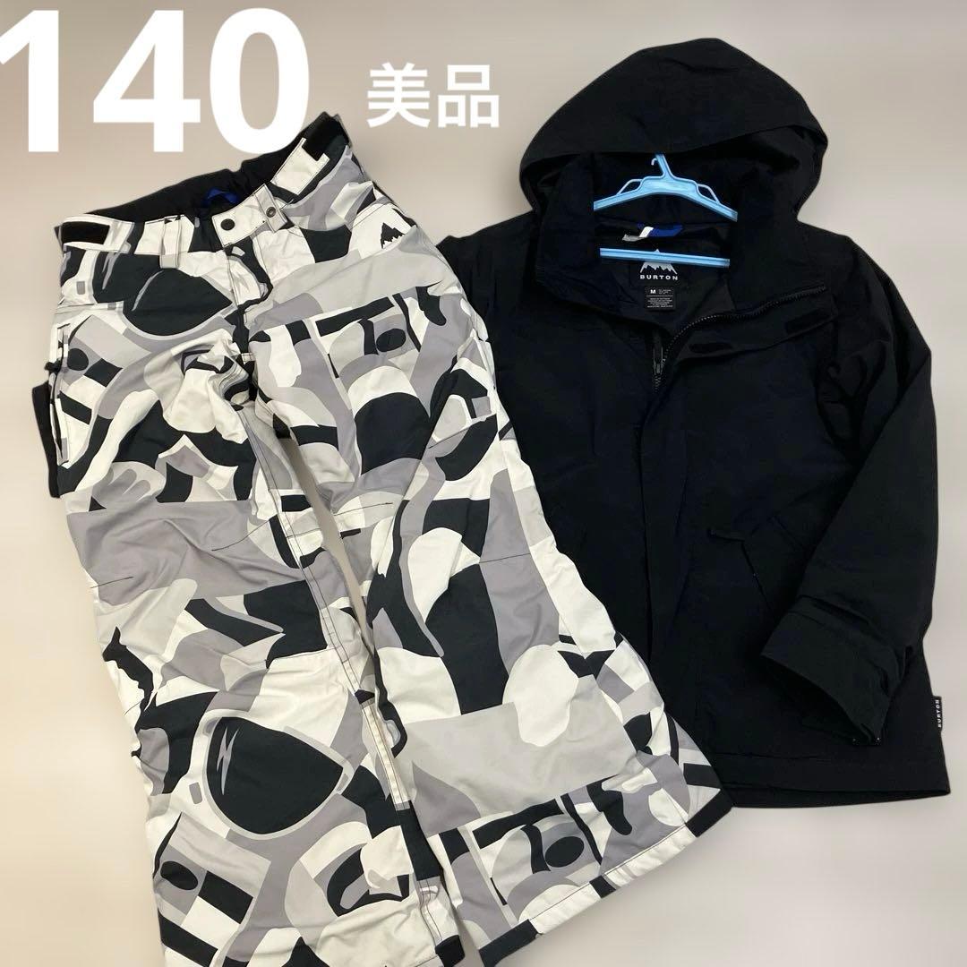 バートンキッズ　スキーウェア　スノーボードウェアM 140 黒　グレー　白