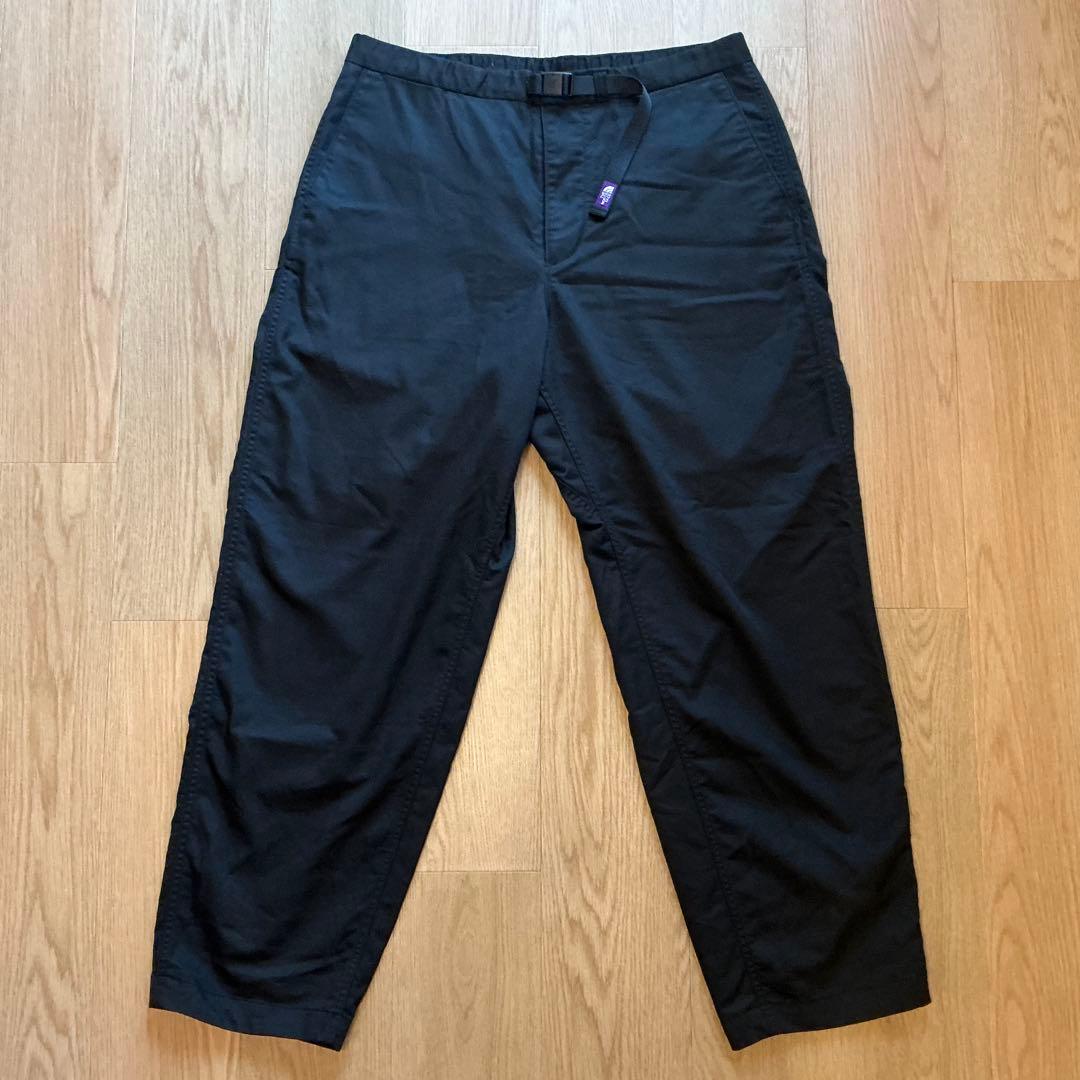 PURPE LABEL ストレッチツイルワイドテーパードパンツ　ブラック　36