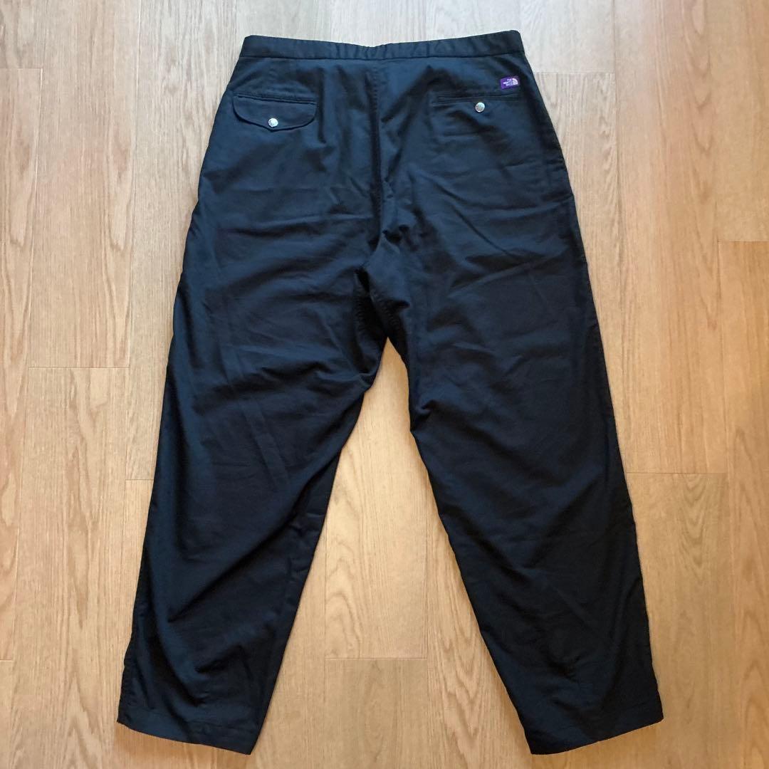 PURPE LABEL ストレッチツイルワイドテーパードパンツ　ブラック　36