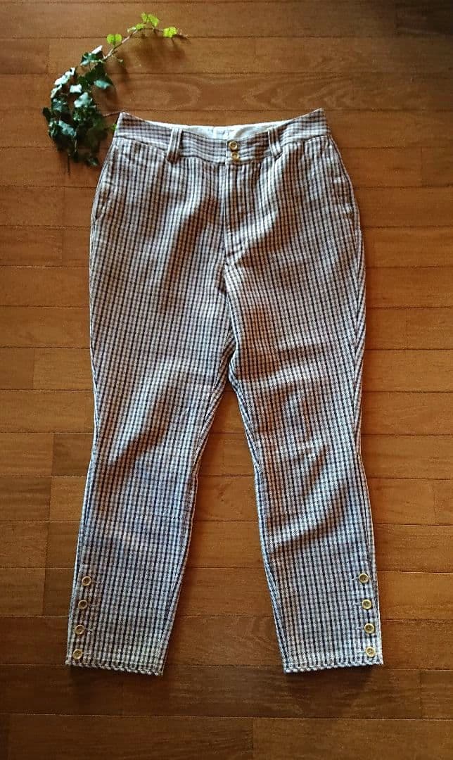 45R☆ウールサージの馬比女パンツ/ベージュチェック♪