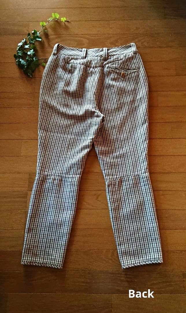 45R☆ウールサージの馬比女パンツ/ベージュチェック♪