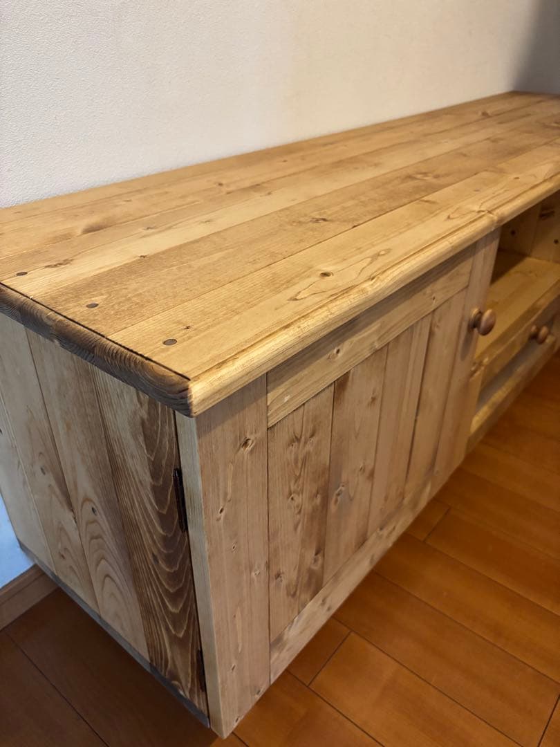 【CA09様オーダー品】AVボード テレビ台 パイン無垢材155cmサイズ