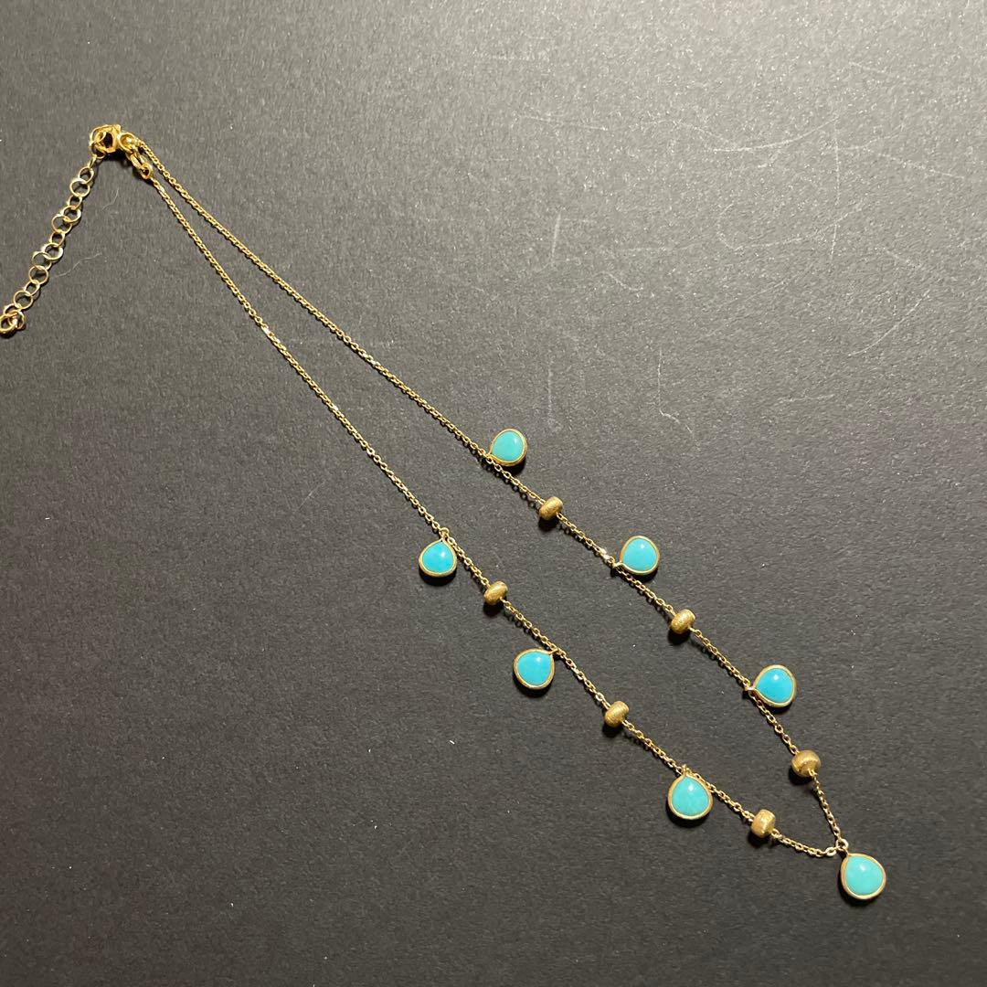 GSTV k18YGクリシュナネックレス約43cm幅約1〜8mm重さ約5.39g