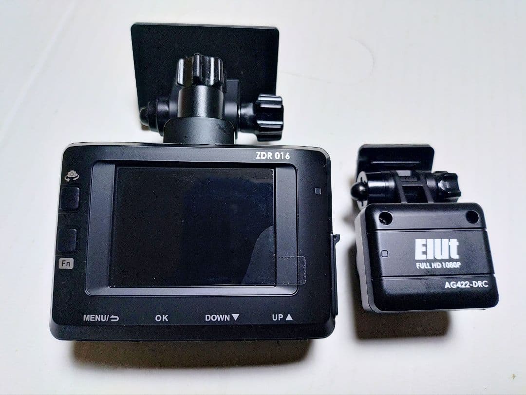 コムテックZDR-016型前後2カメラドライブレコーダー完全作動確認フルセット