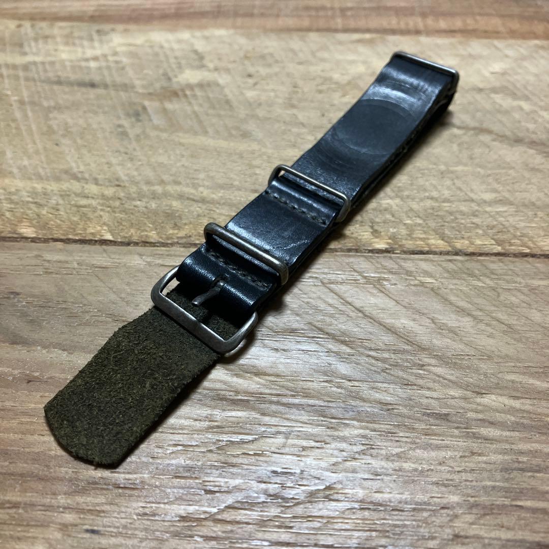 RRL natoベルト　ブラックレザー　時計　ベルト　ウォッチ　ストラップ