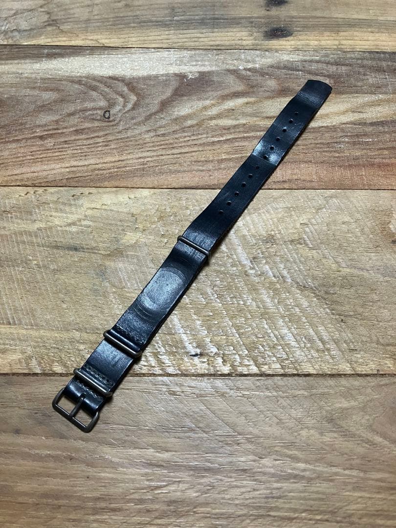 RRL natoベルト　ブラックレザー　時計　ベルト　ウォッチ　ストラップ