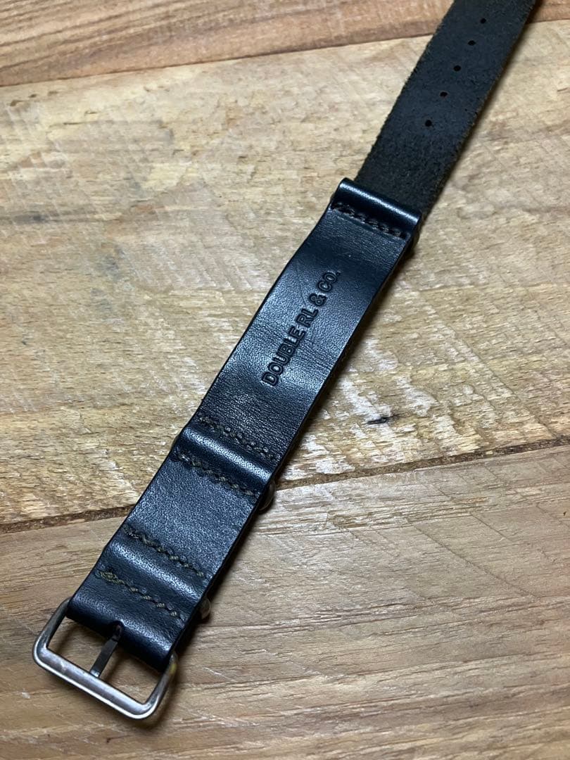 RRL natoベルト　ブラックレザー　時計　ベルト　ウォッチ　ストラップ