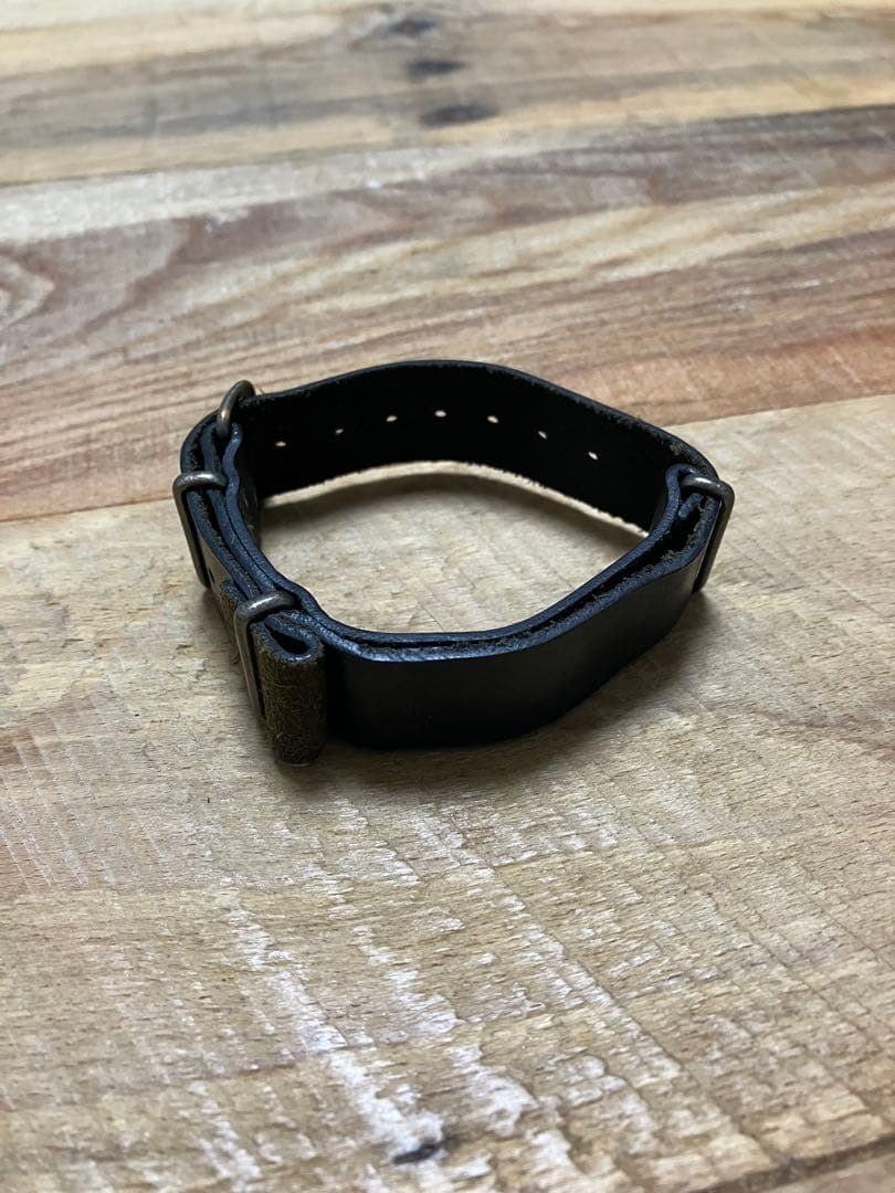 RRL natoベルト　ブラックレザー　時計　ベルト　ウォッチ　ストラップ