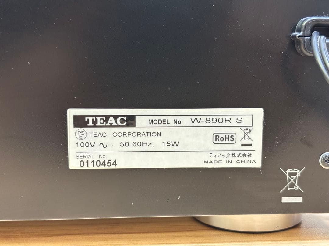 TEAC カセットデッキ ダブルオートリバース シルバー W-890R S