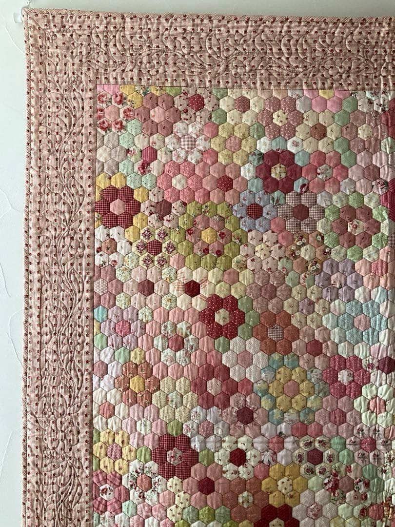 ハンドメイド ヘキサゴン ベッドカバー タペストリー