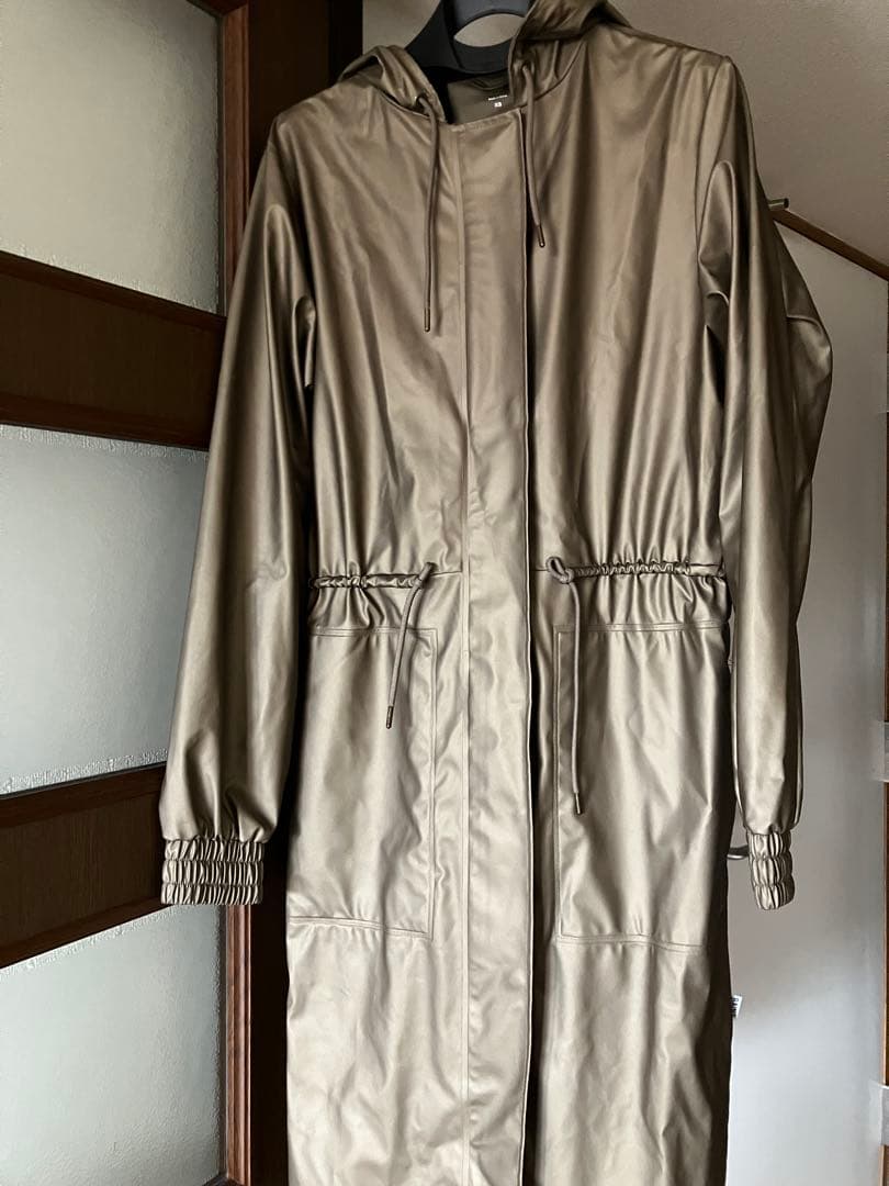 【RAINS】【レインズ】防水フード付きロングコート・オリーブグリーン