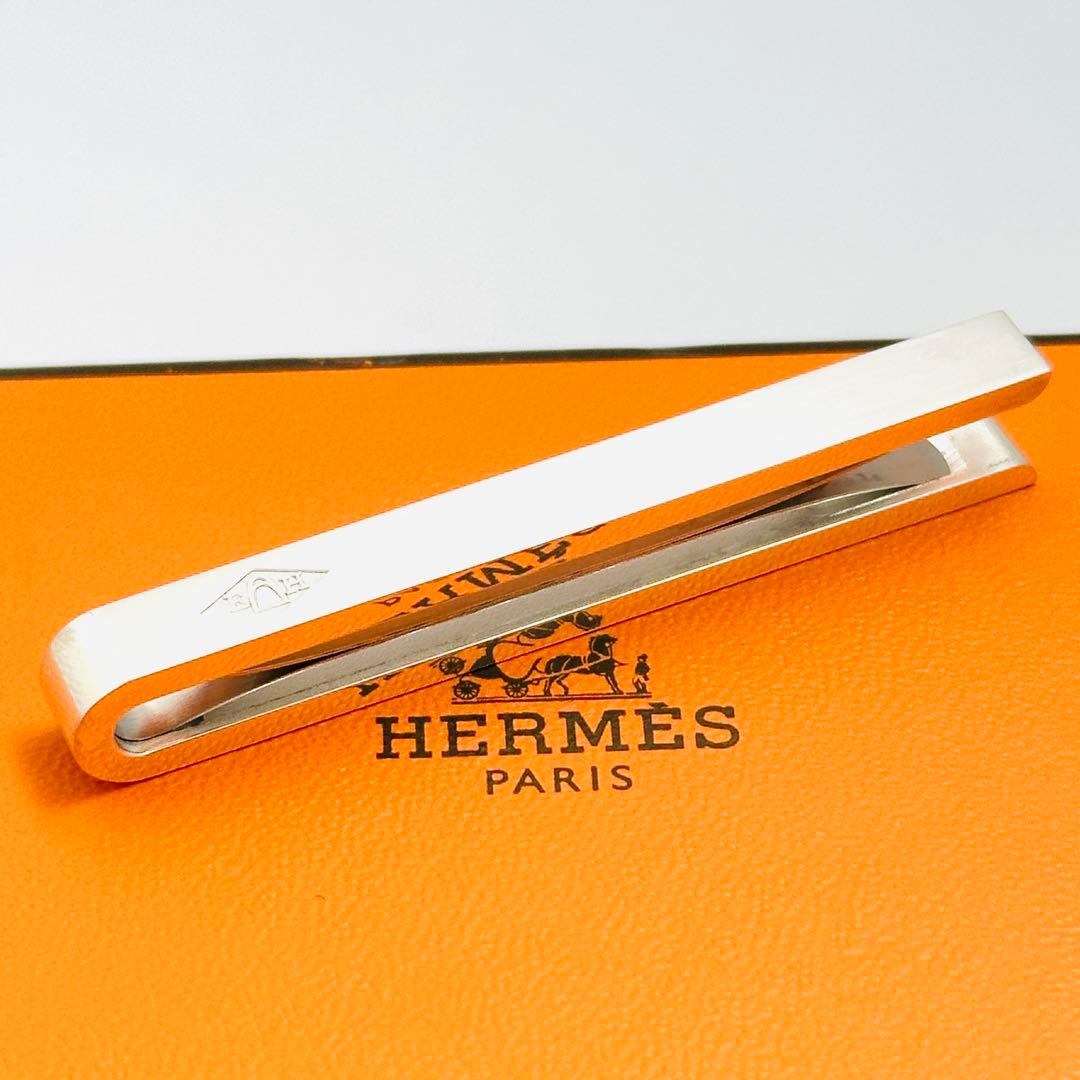 HERMES　エルメス　ロゴ刻印　シルバー　ネクタイピン　タイピン　Ag925