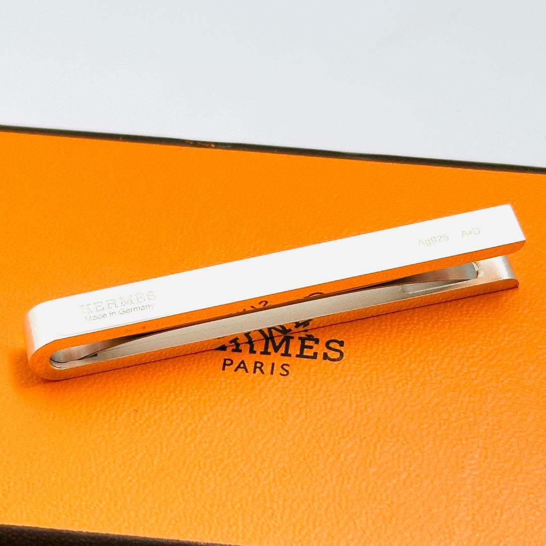 HERMES　エルメス　ロゴ刻印　シルバー　ネクタイピン　タイピン　Ag925