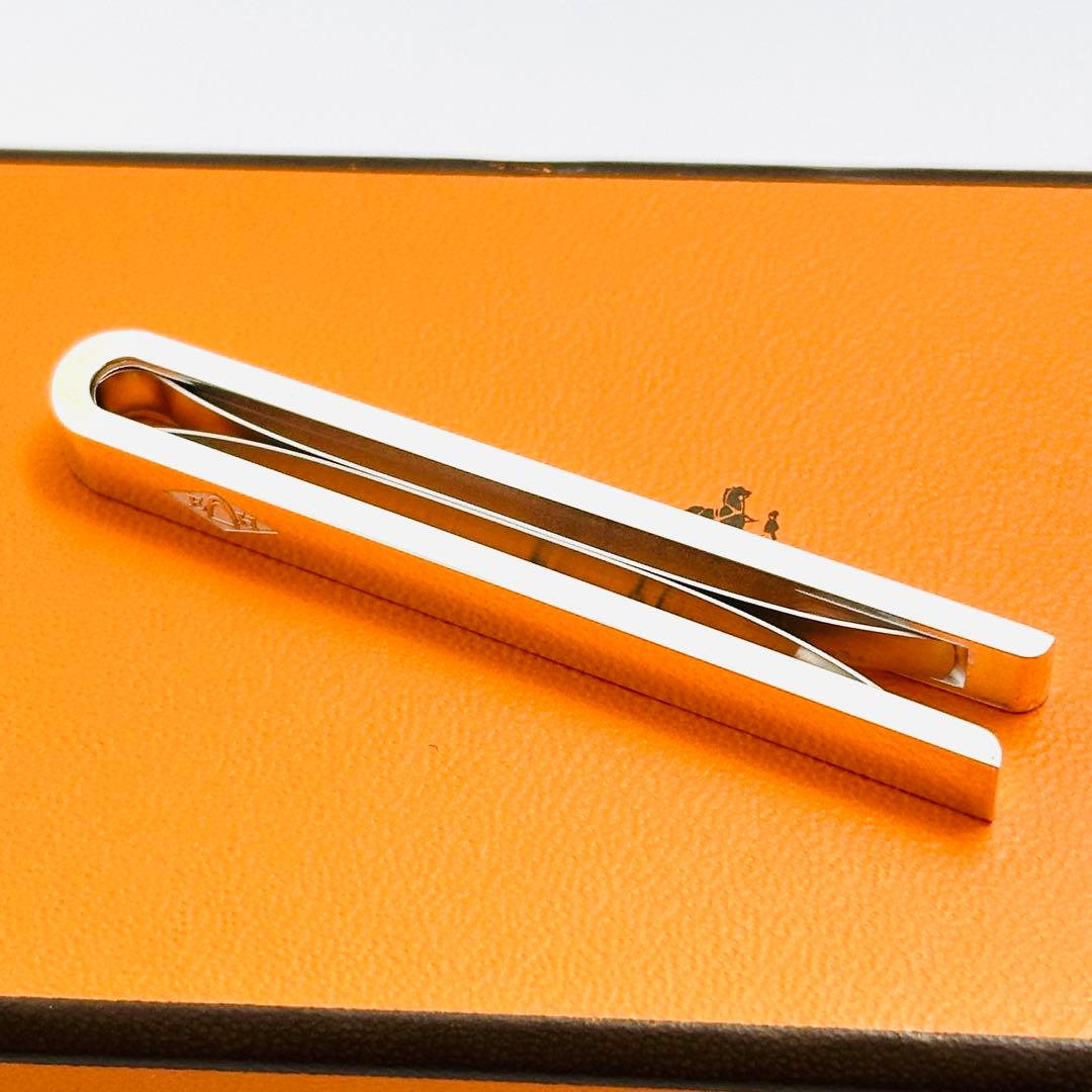 HERMES　エルメス　ロゴ刻印　シルバー　ネクタイピン　タイピン　Ag925