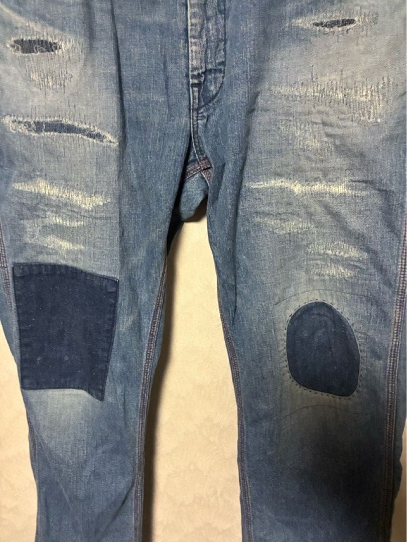スタンダードカリフォルニア ペインターパンツ デニム ダメージリペア加工 W32