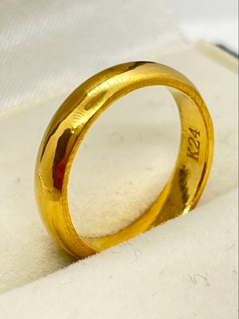 K24 純金 甲丸リング 5.83g指輪 リング 刻印あり ハンドメイド